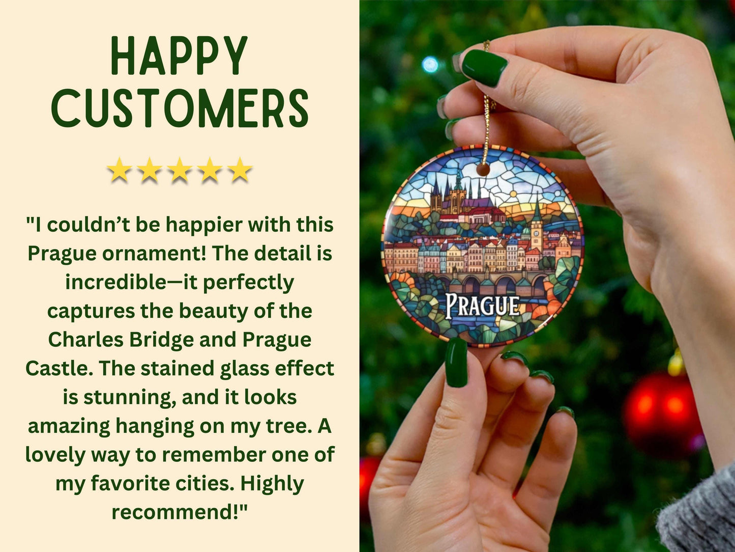 Prague Stained Glass Style Ornament