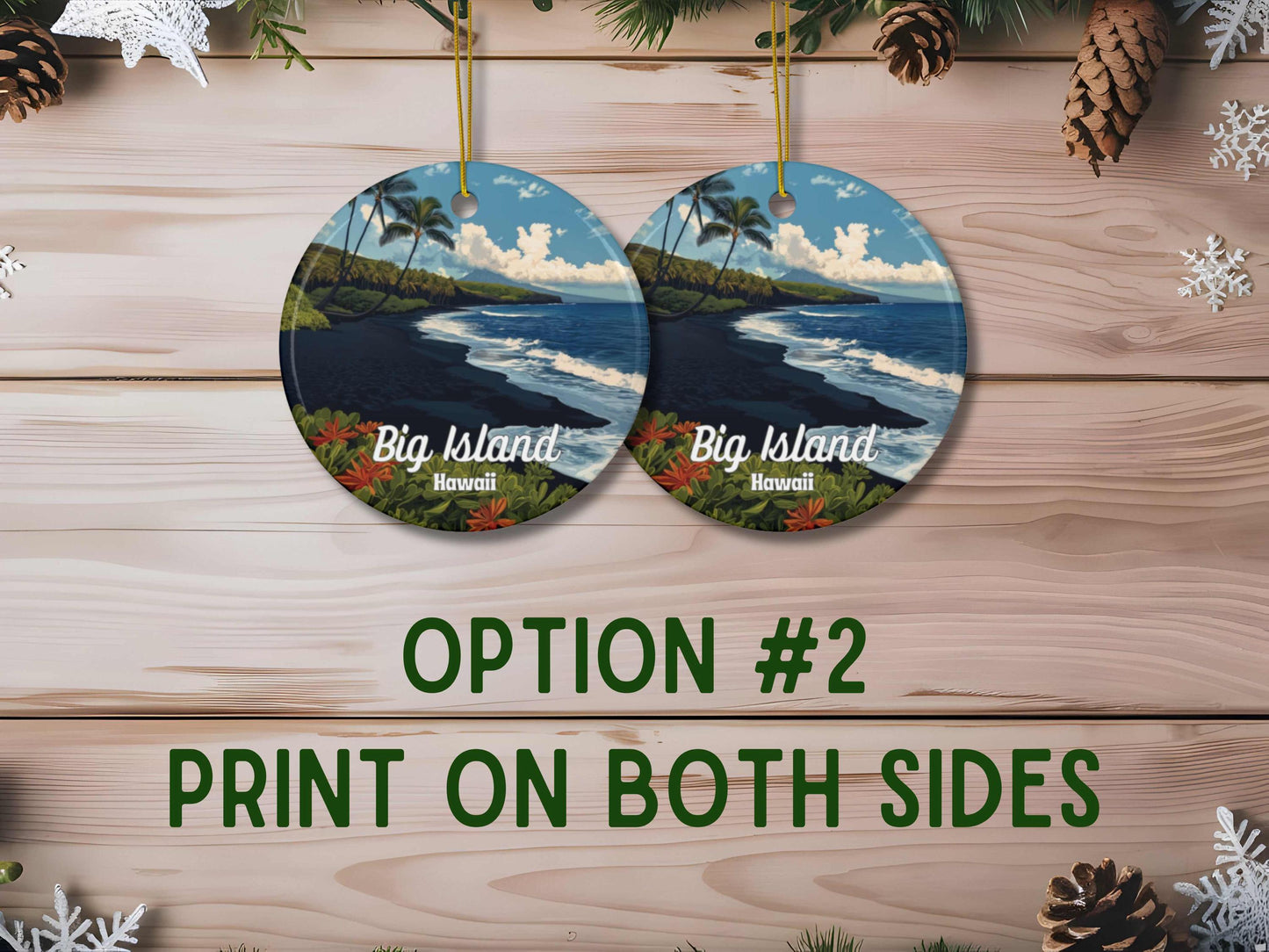 Big Island Hawaii Illustrated Ornament