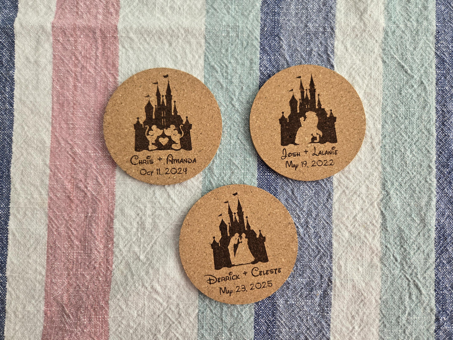 Fairytale Wedding Favor Drink Coasters, Disney Inspired Wedding Favors, Wedding Coasters for Receptions Gifts, Wedding Favors For Guests