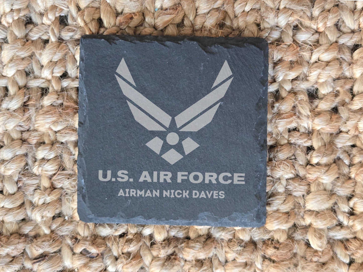Engraved US Air Force Stone Coasters