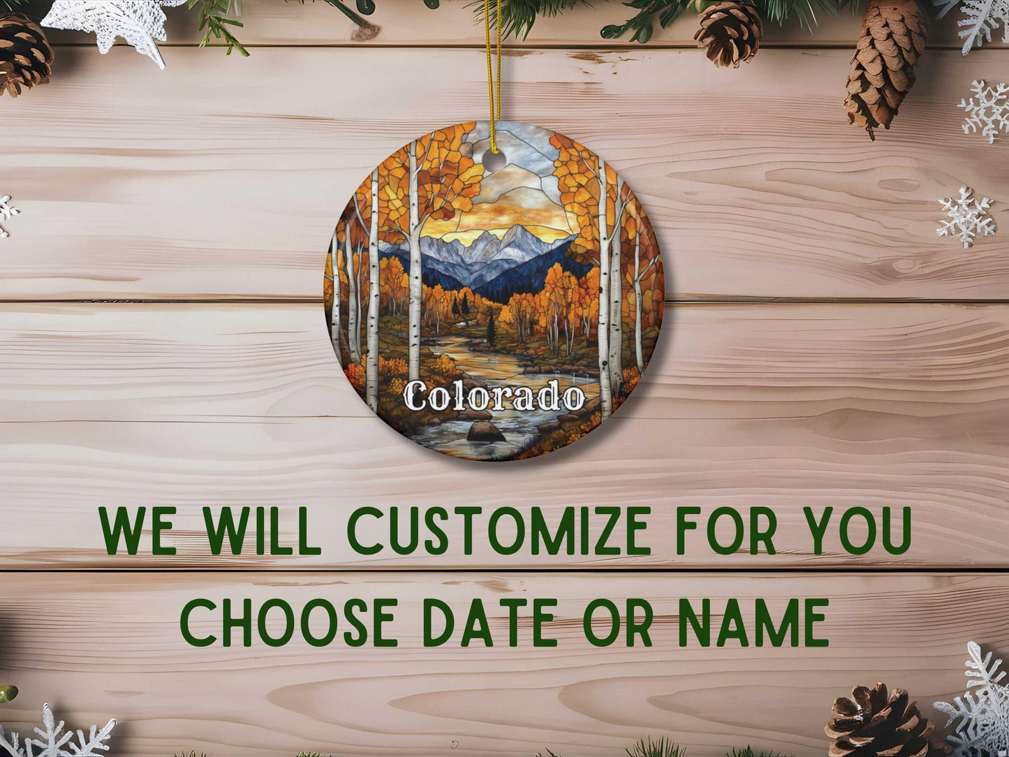 Colorado Faux Stained Glass Ornament
