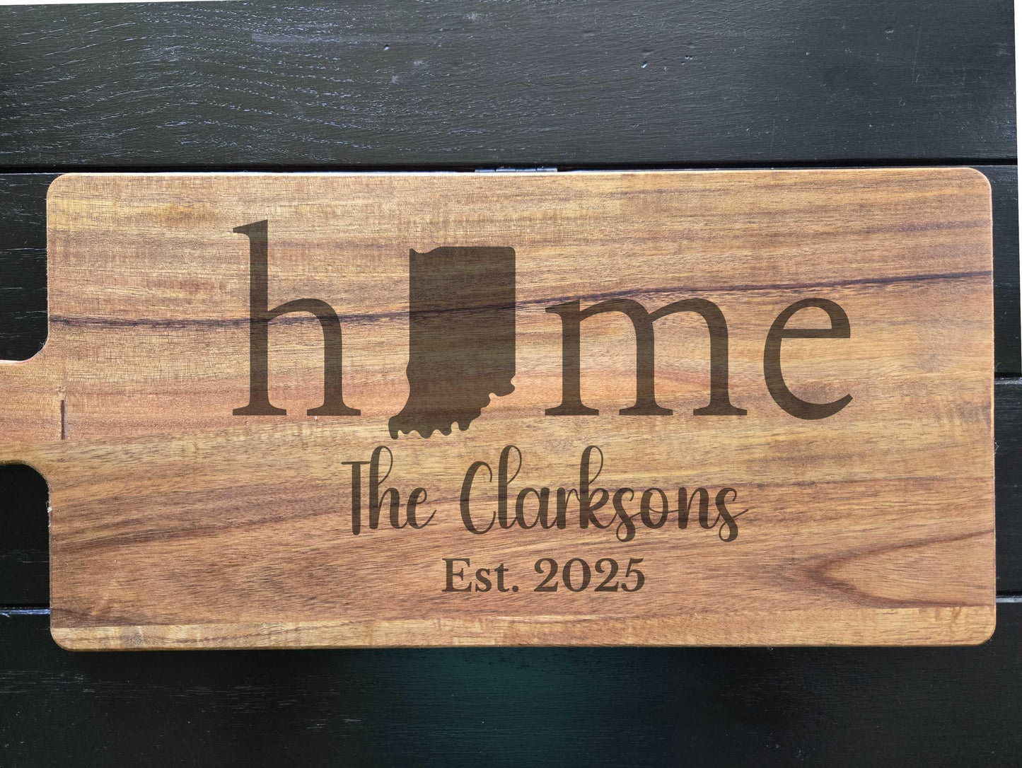 Personalized Indiana Wood Charcuterie or Cutting Board