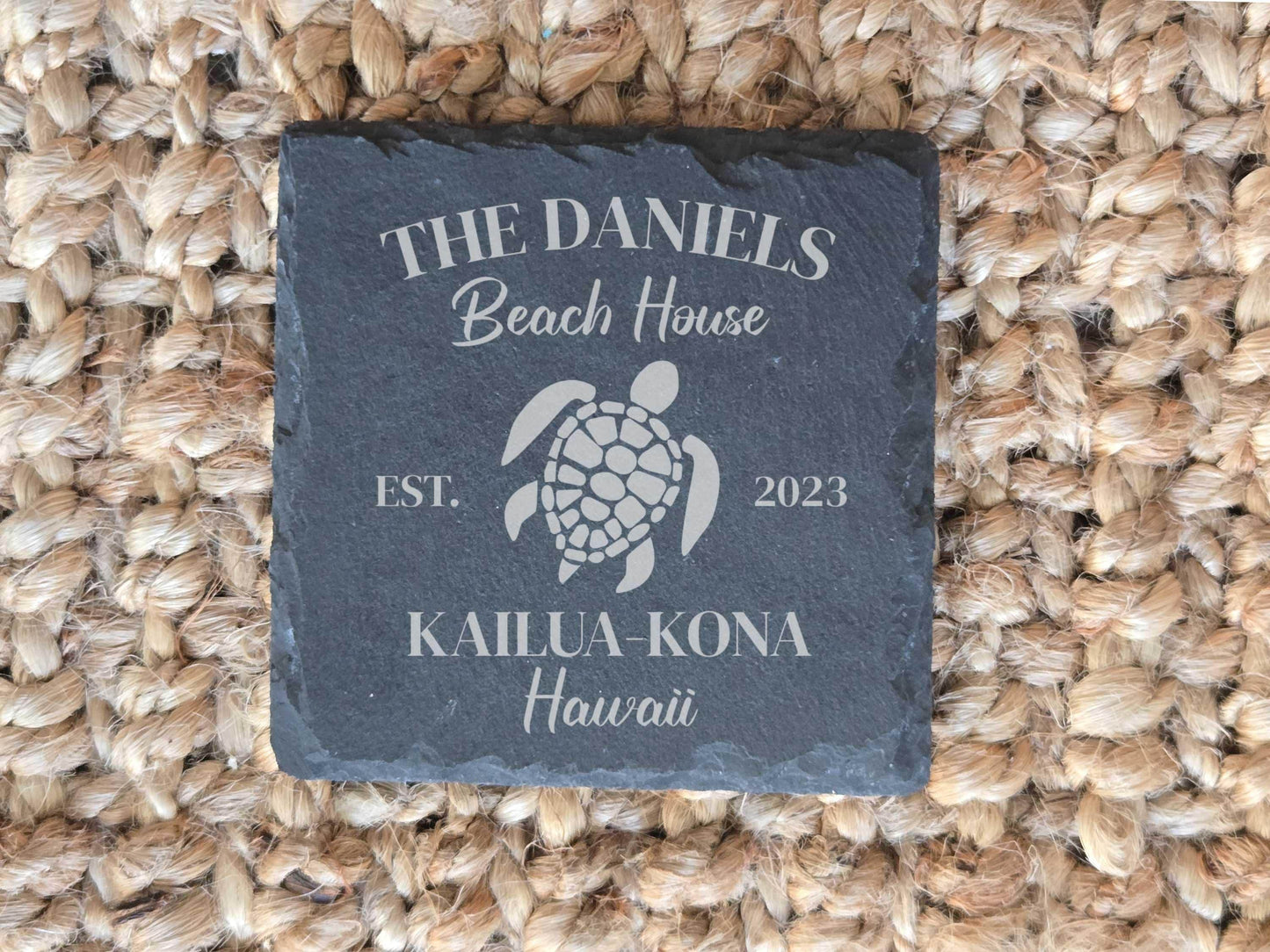 Personalized Beach House Stone Coasters