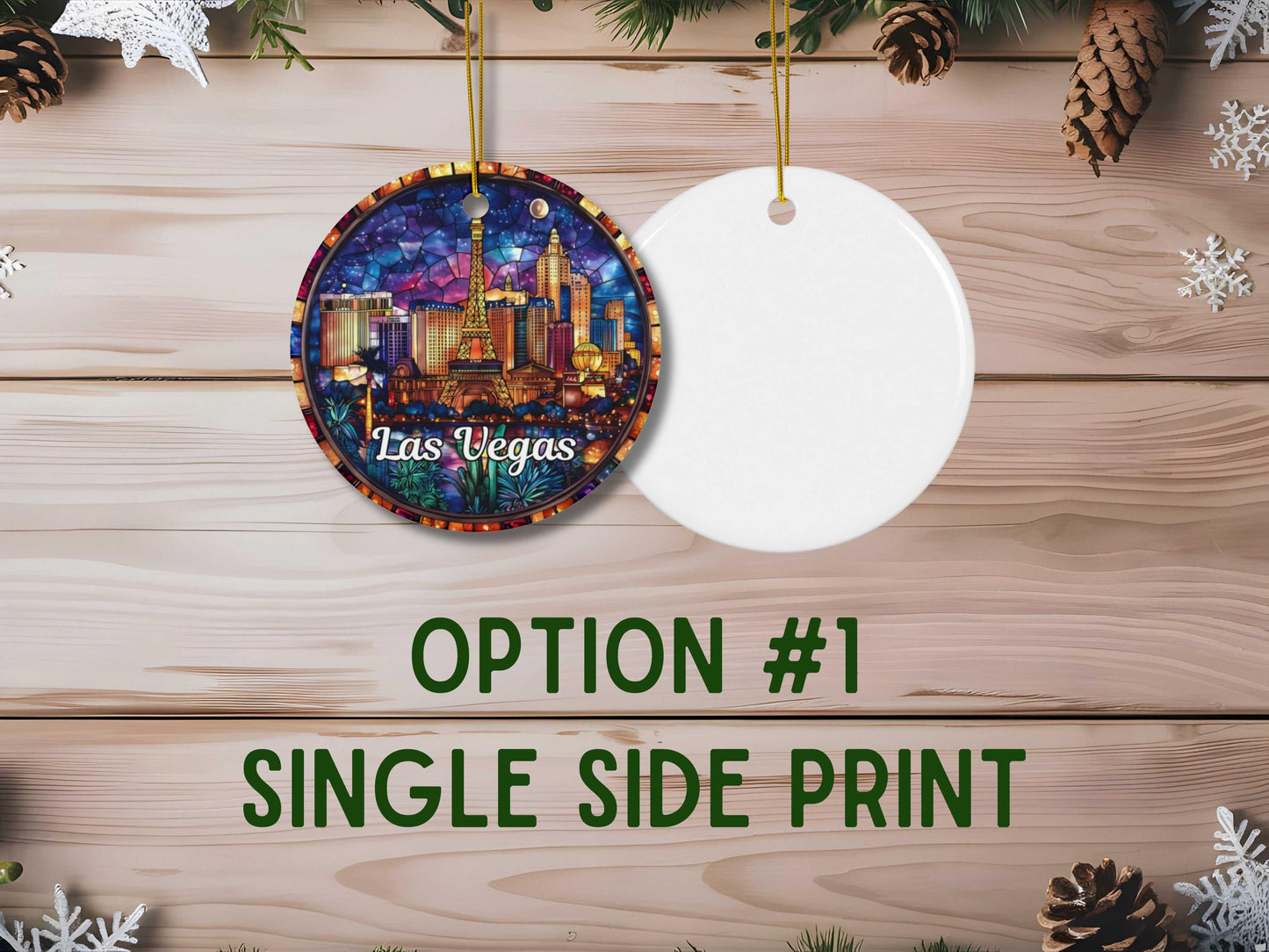 Las Vegas Stained Glass Style Ornament