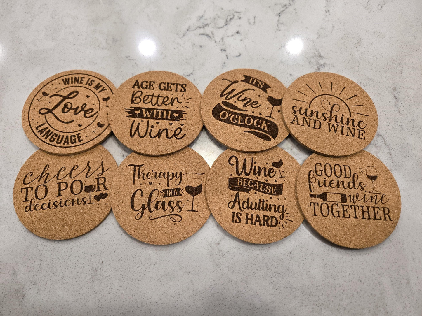 8 Pack Wine Drinking Coasters