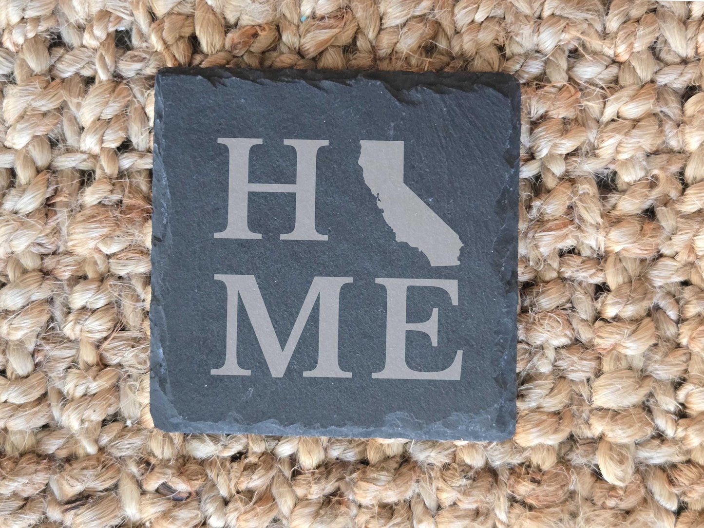 California Home State Engraved Drink Coasters, Set of 4
