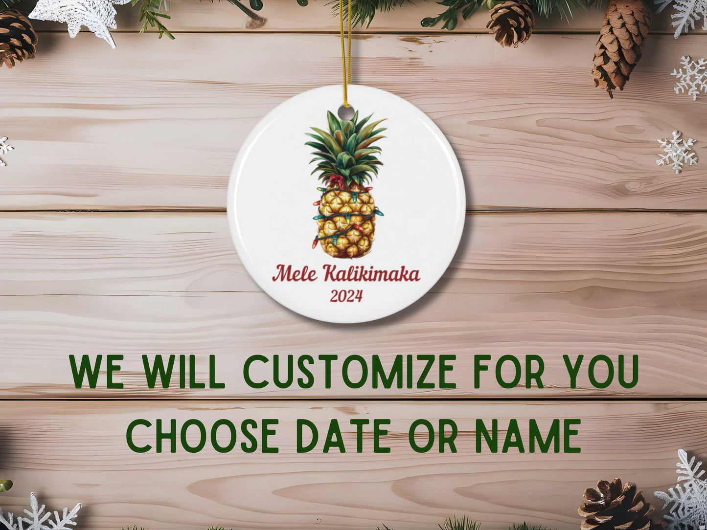 Hawaiian Pineapple Christmas Ornament