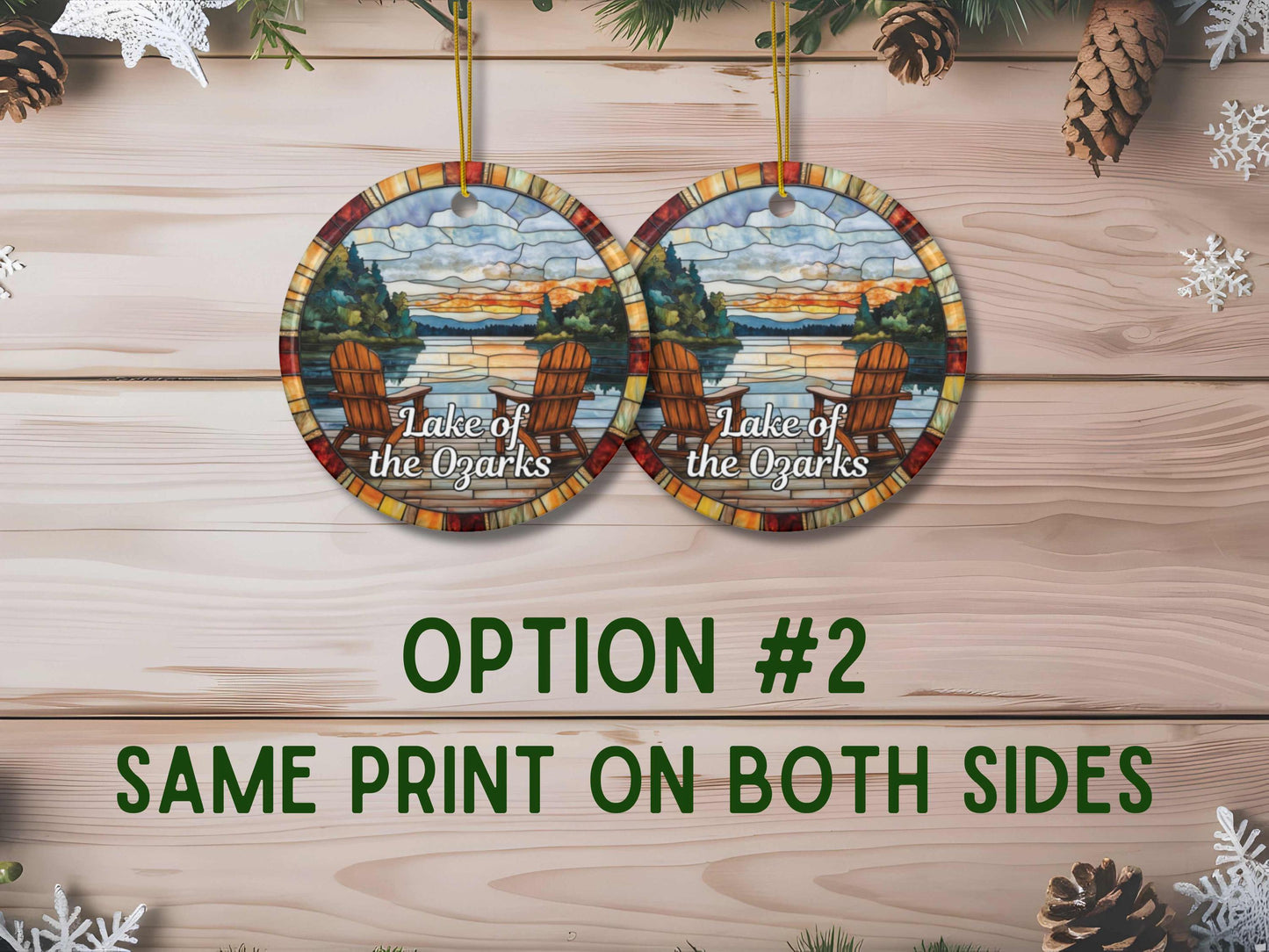 Lake of the Ozarks Faux Stained Glass Ornament