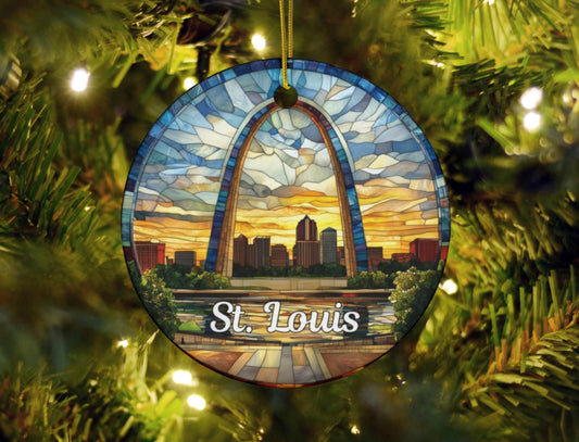 Gateway Arch National Park Stained Glass Style Ornament