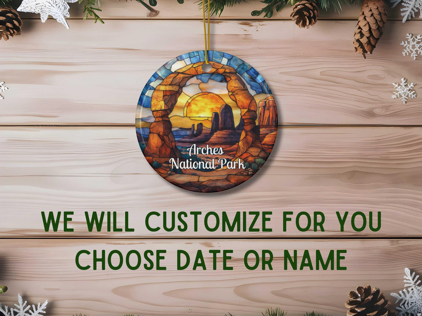 Arches National Park Stained Glass Style Ornament