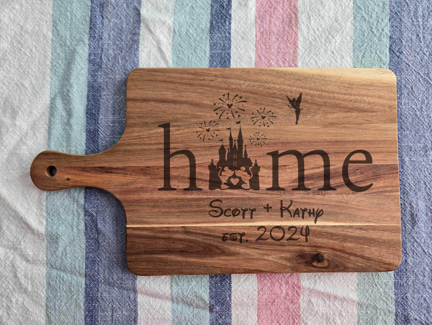 Engraved Mickey & Minnie Cutting or Charcuterie Board