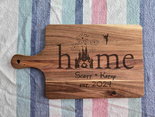 Engraved Mickey & Minnie Cutting or Charcuterie Board