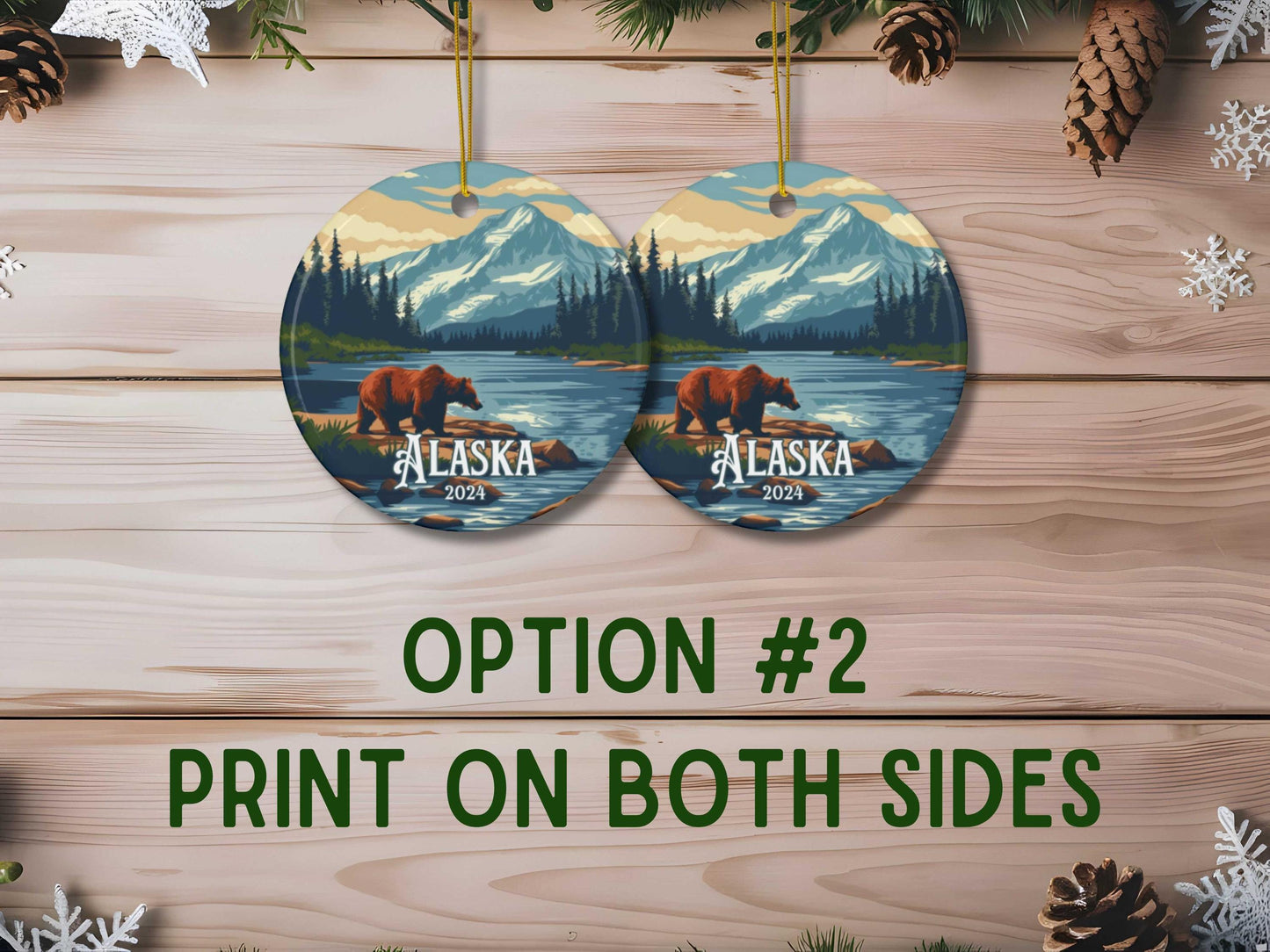 Alaska illustrated Christmas Ornament