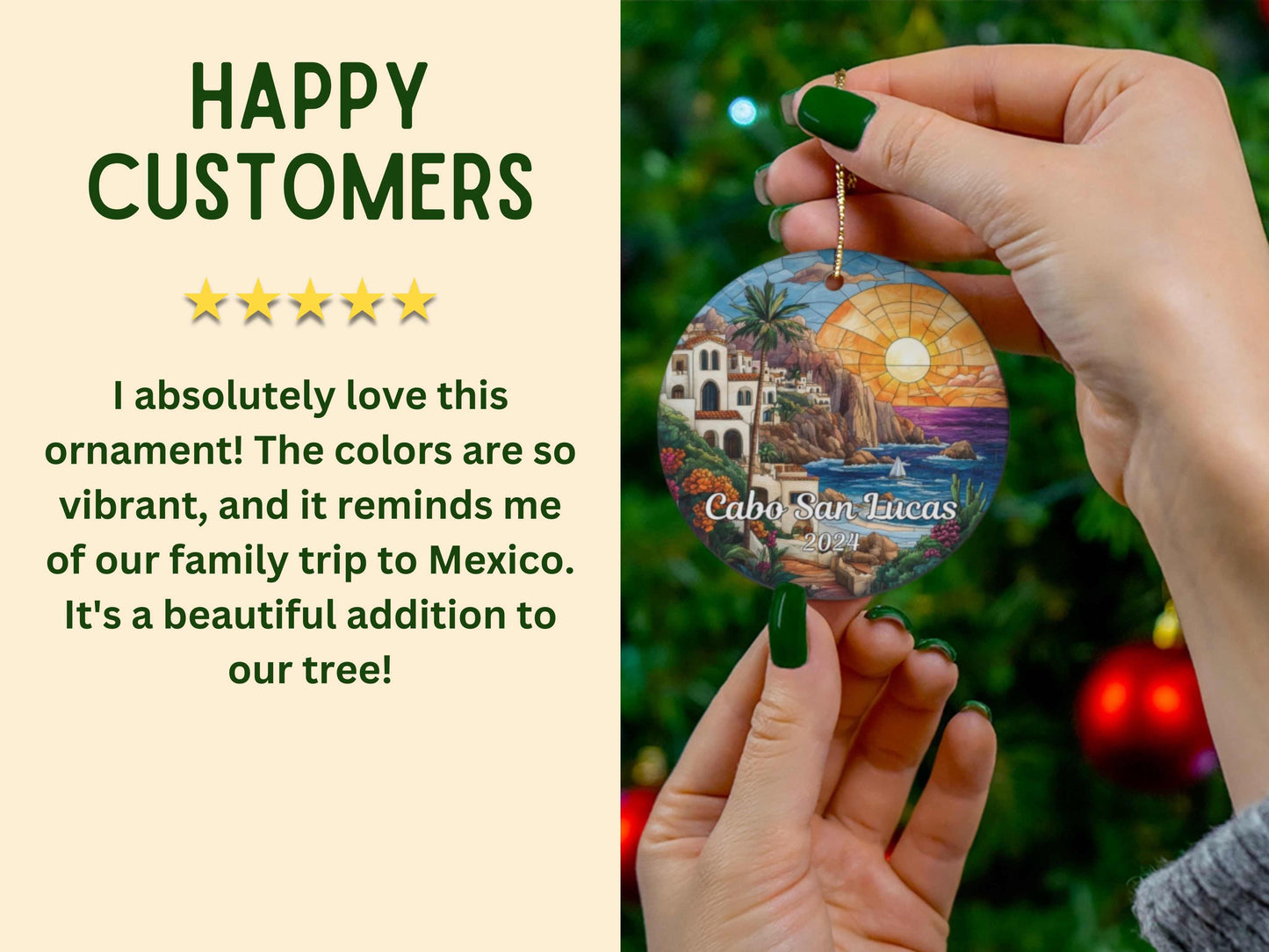 Cabo San Lucas Faux Stained Glass Ornament