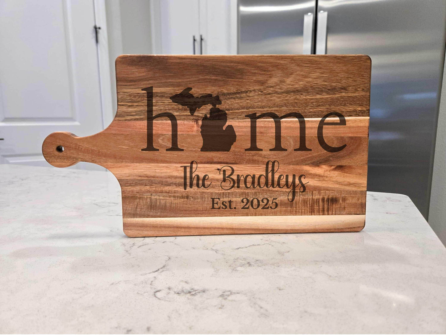 Personalized Michigan Wood Charcuterie or Cutting Board
