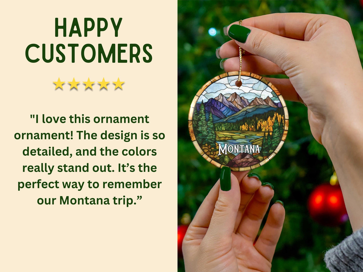 Montana Faux Stained Glass Ornament