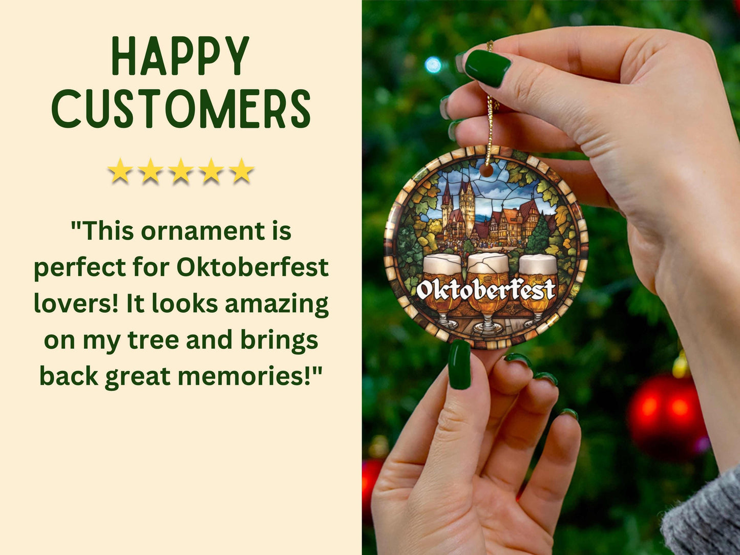 Oktoberfest Faux Stained Glass Ornament