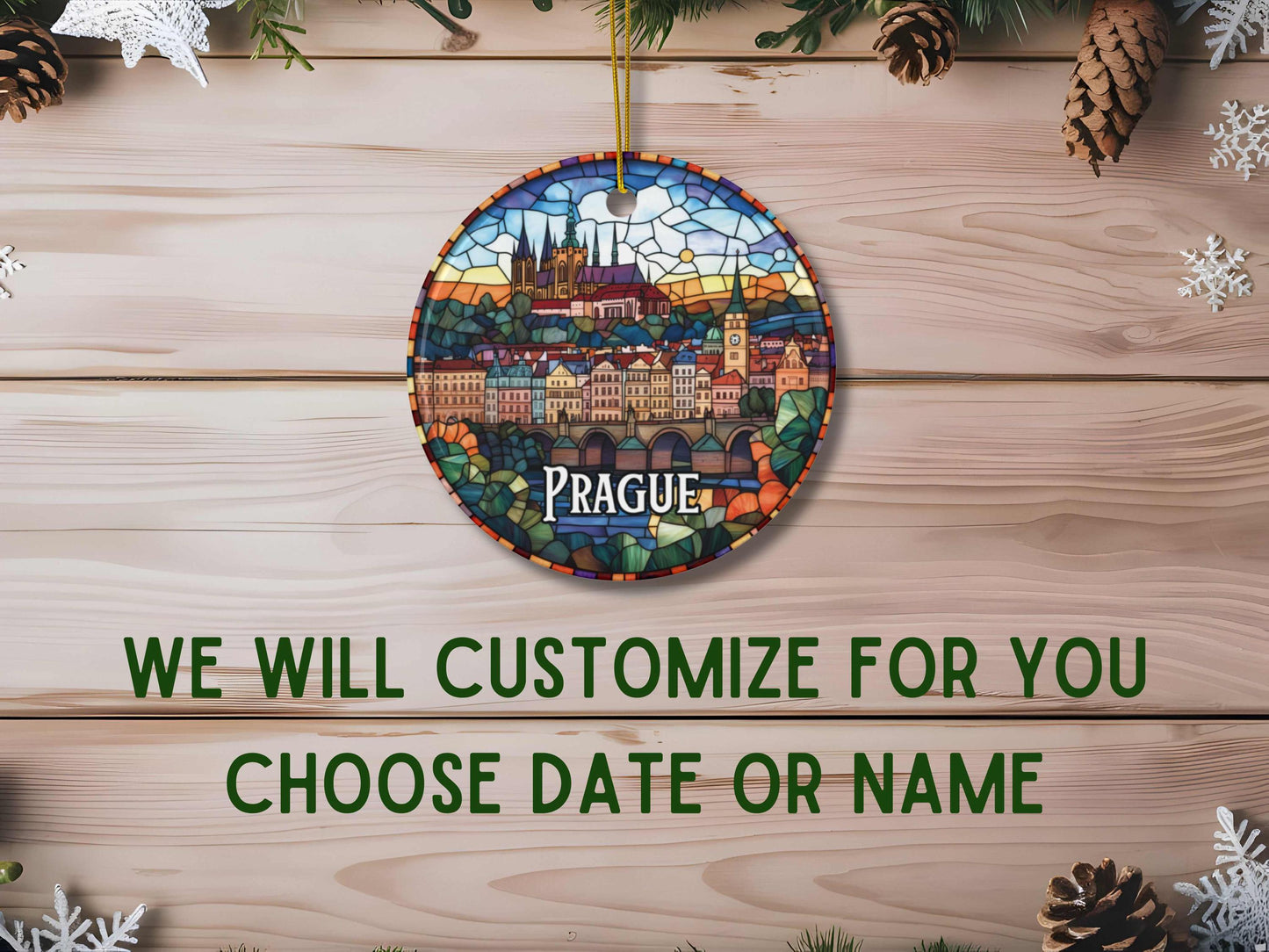Prague Stained Glass Style Ornament