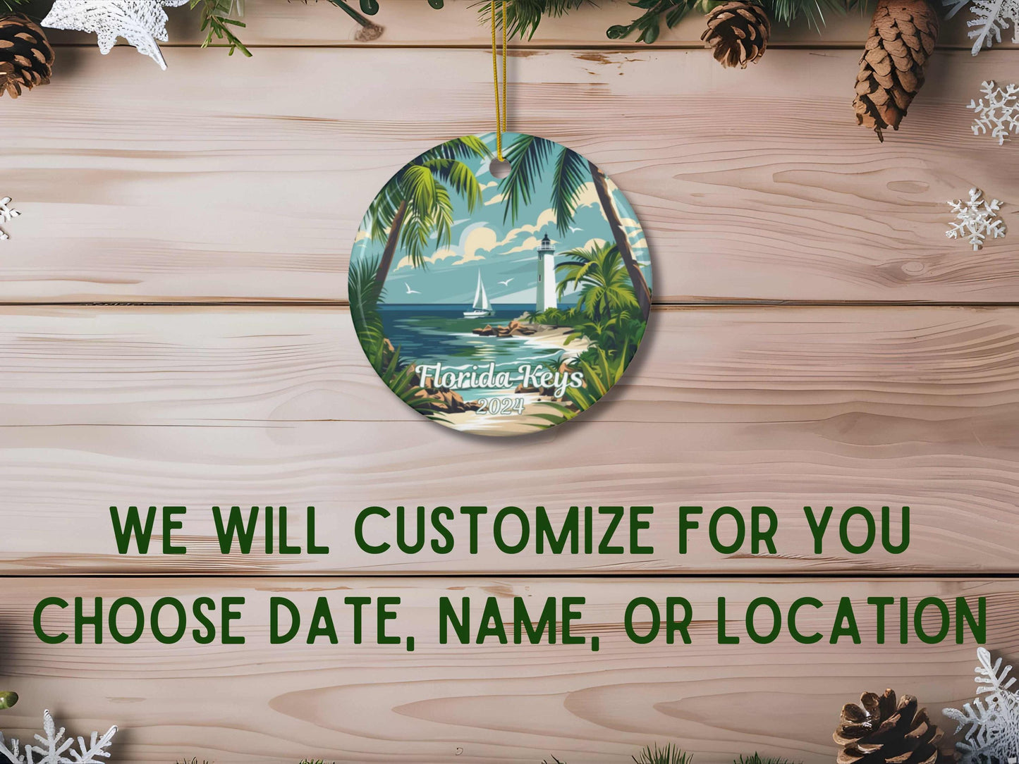 Florida Keys Personalized Christmas Ornament