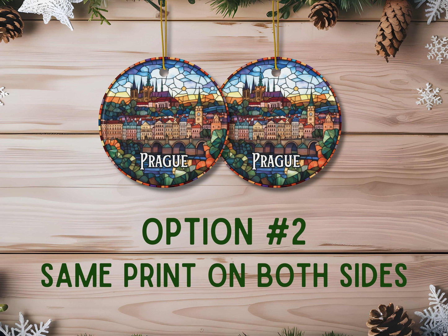 Prague Stained Glass Style Ornament