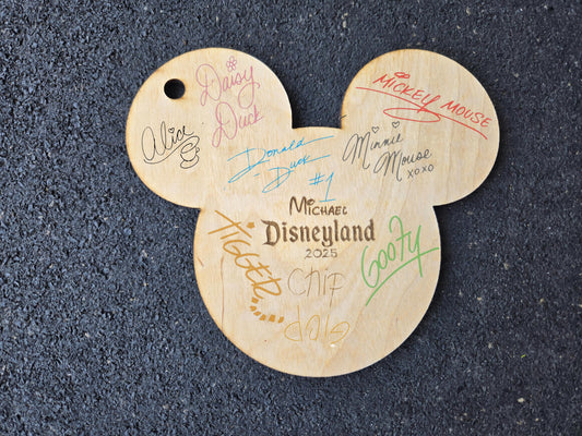 Personalized Disney Parks Autograph Card, Mickey & Minnie Autograph Ornaments