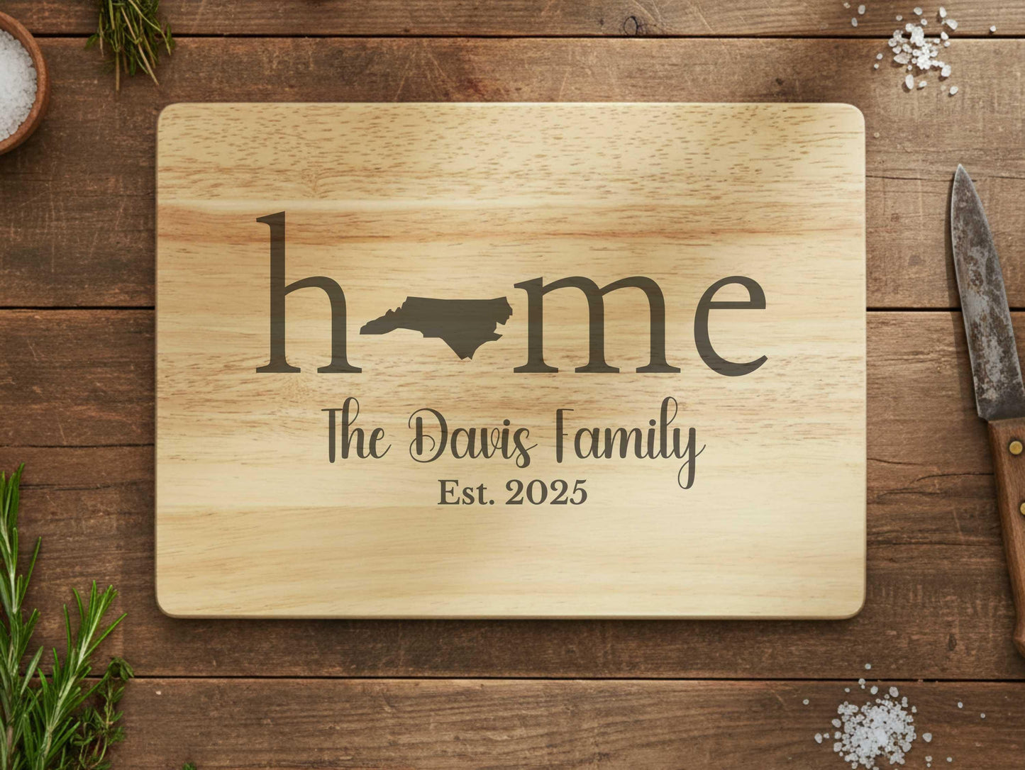 Personalized North Carolina Home Charcuterie or Cutting Board
