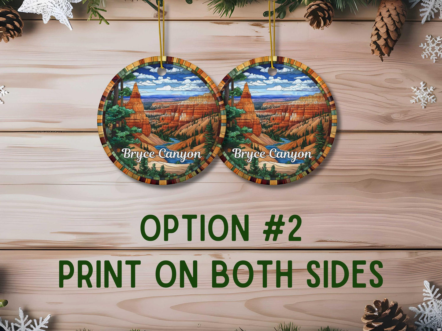 Bryce Canyon Stained Glass Style Christmas Ornament, National Parks Collection