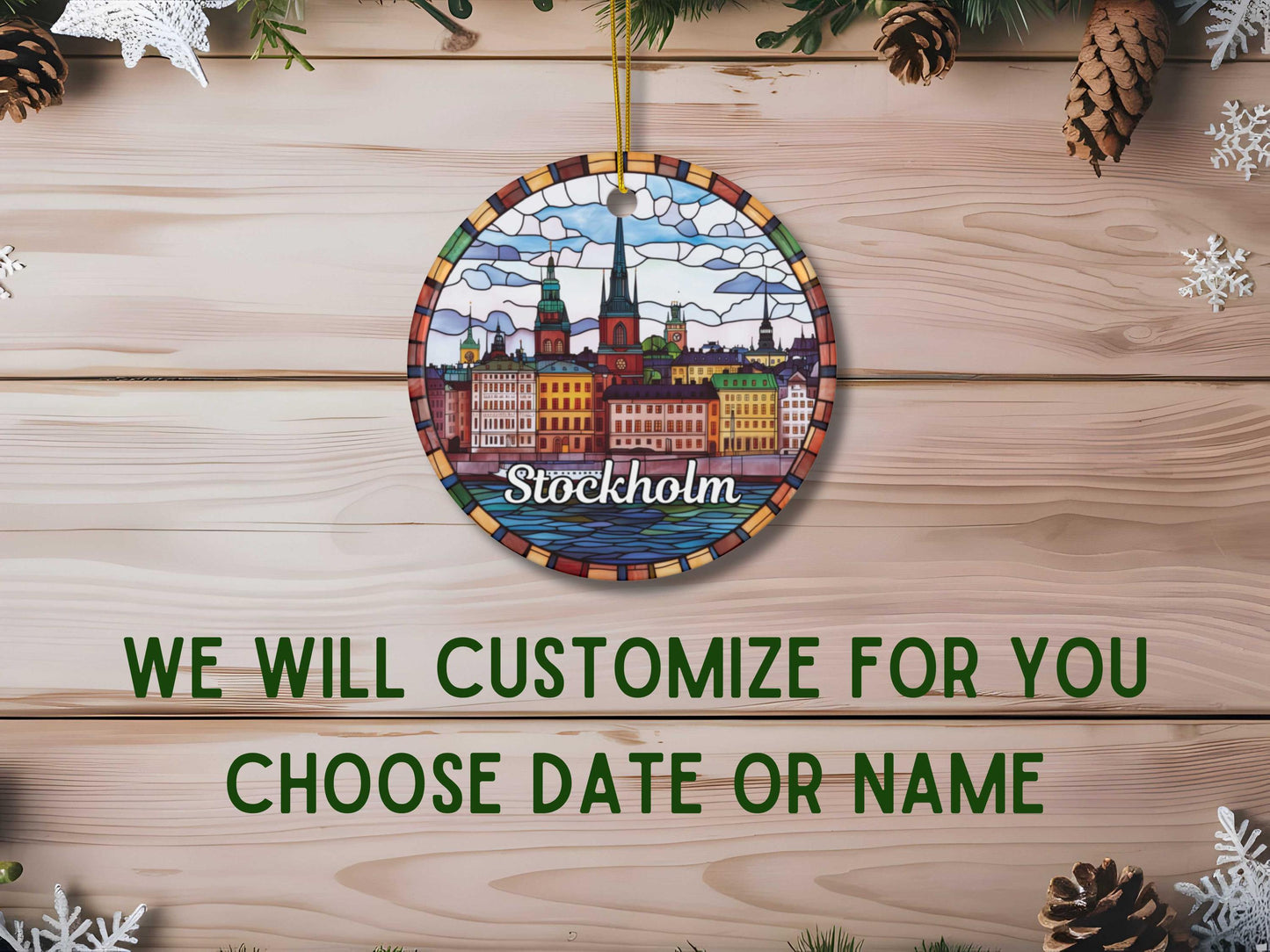 Stockholm Stained Glass Style Ornament