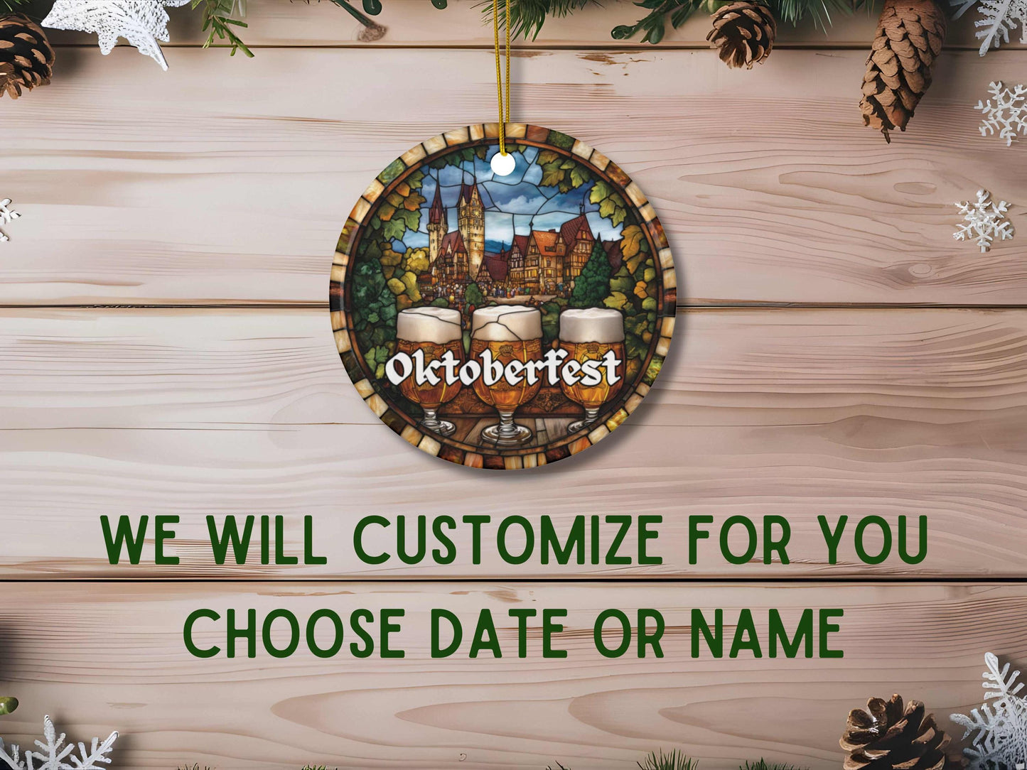 Oktoberfest Faux Stained Glass Ornament