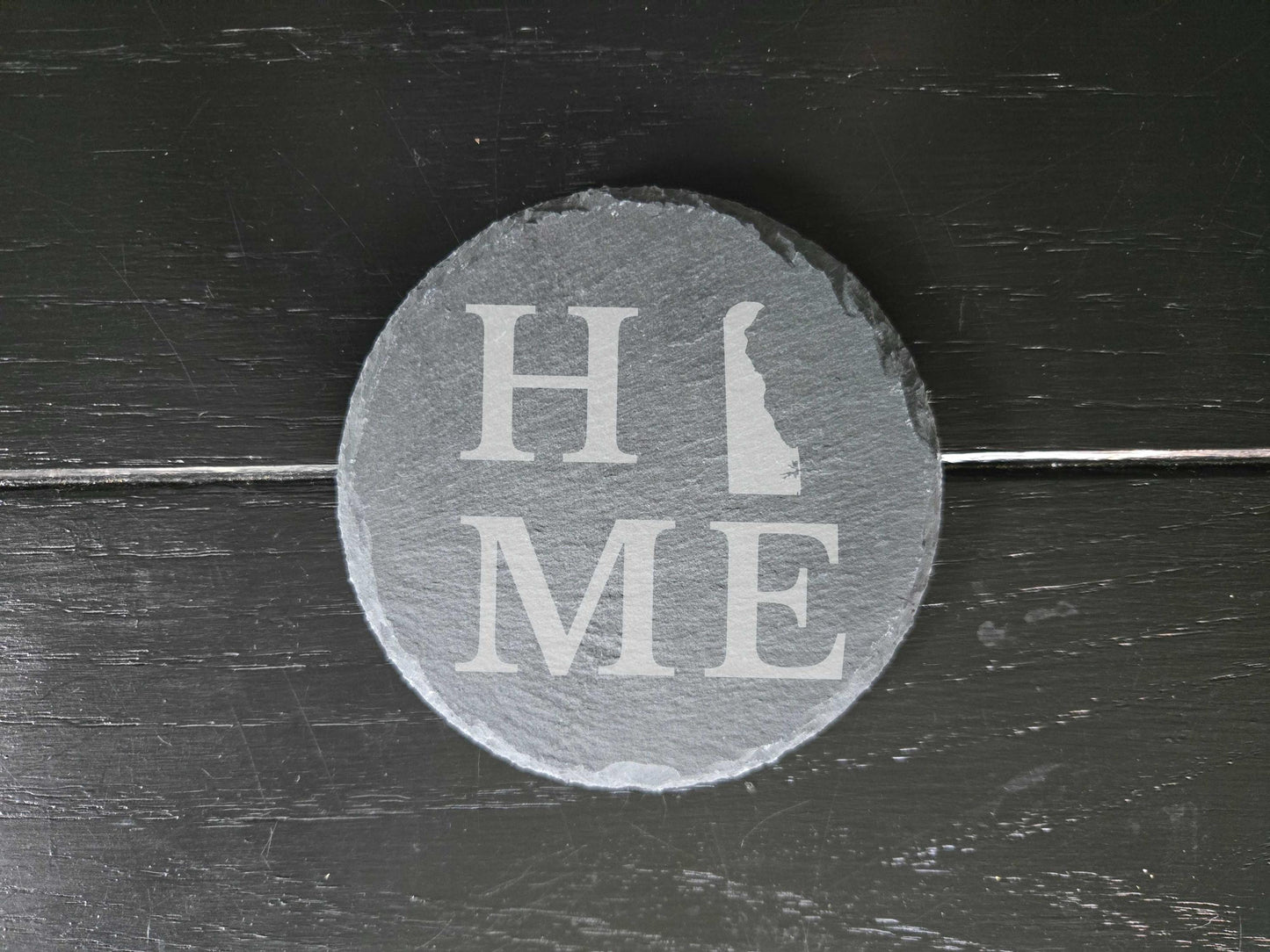 Delaware Home State Engraved Stone Coasters, Set of 4