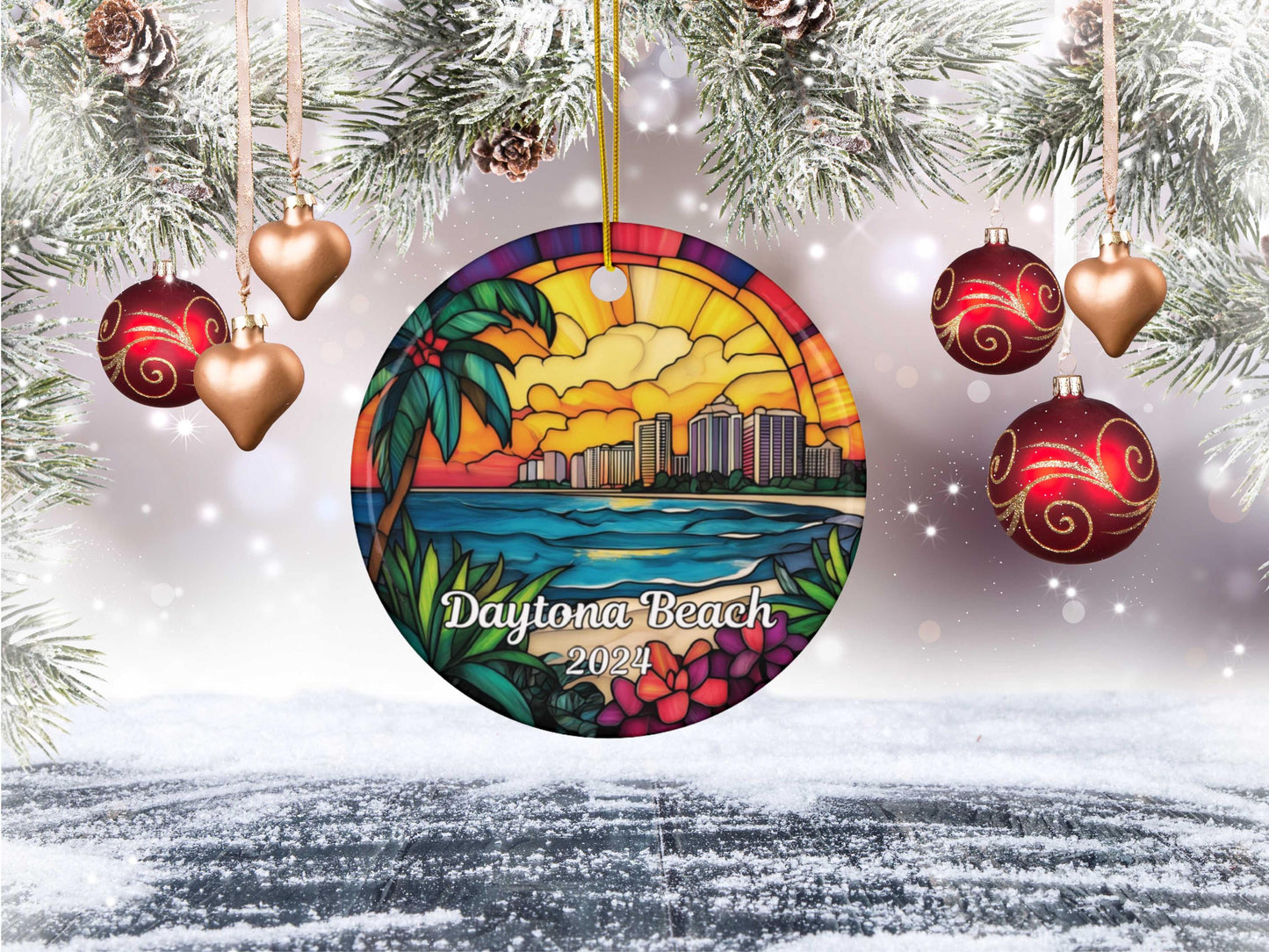 Daytona Beach Christmas Ornament