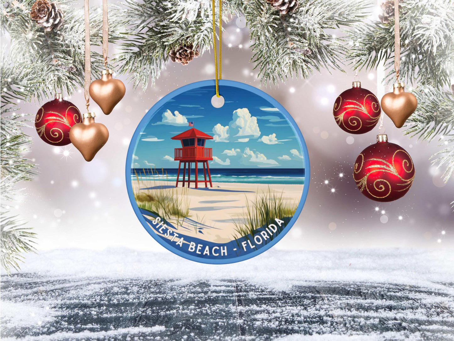 Siesta Beach Florida Ornament