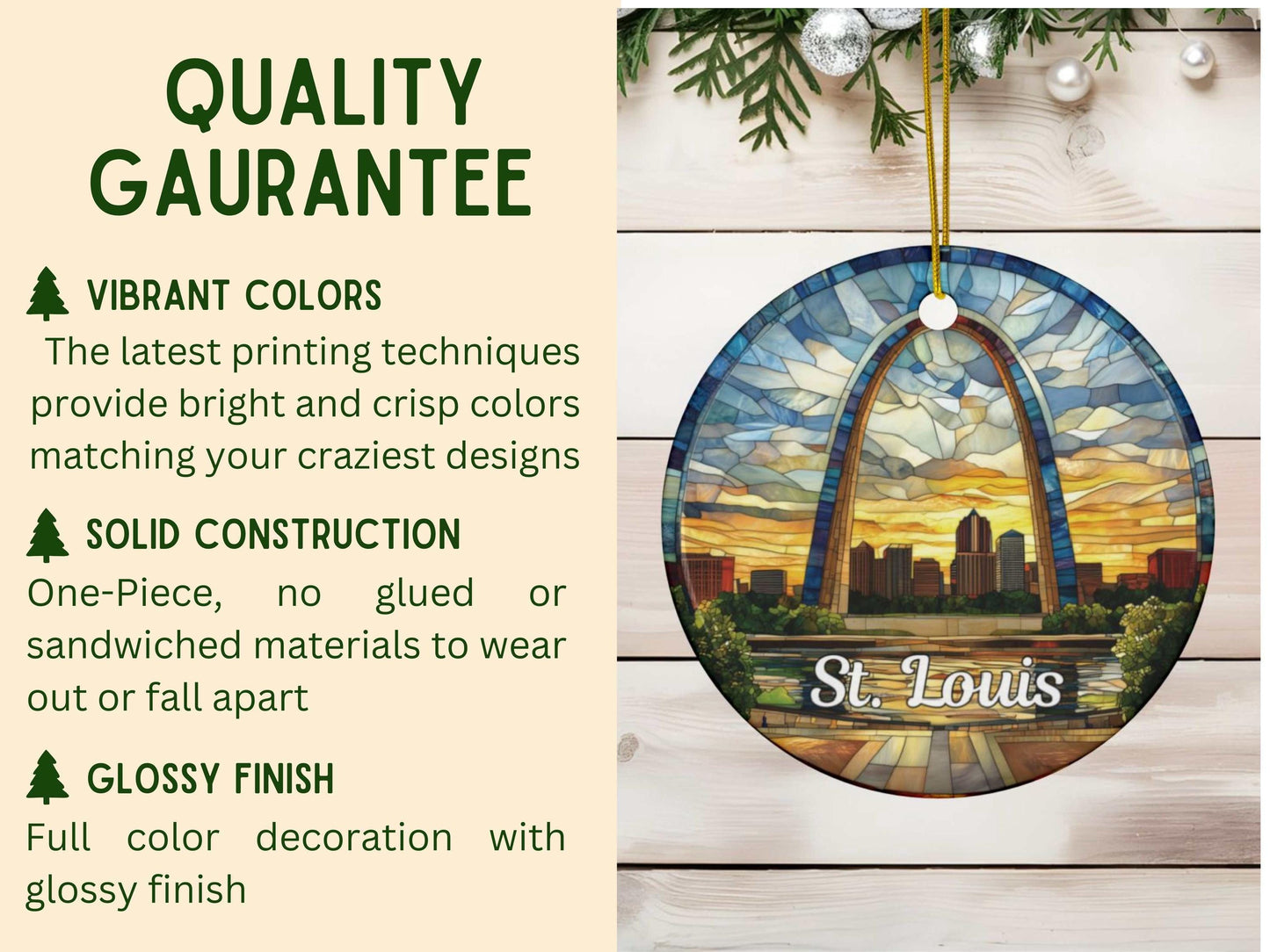 Gateway Arch National Park Stained Glass Style Ornament