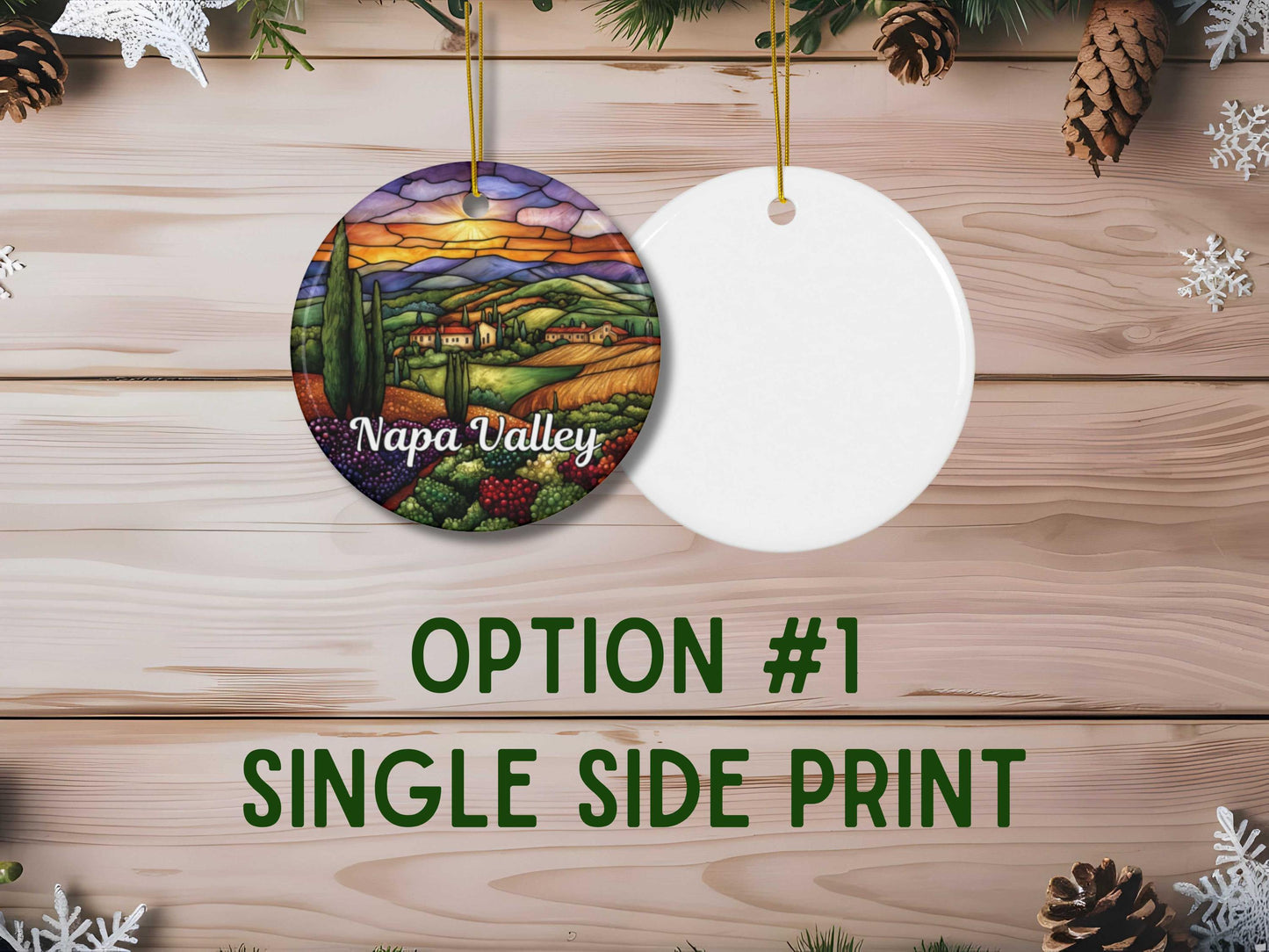 Napa Valley Faux Stained Glass Ornament