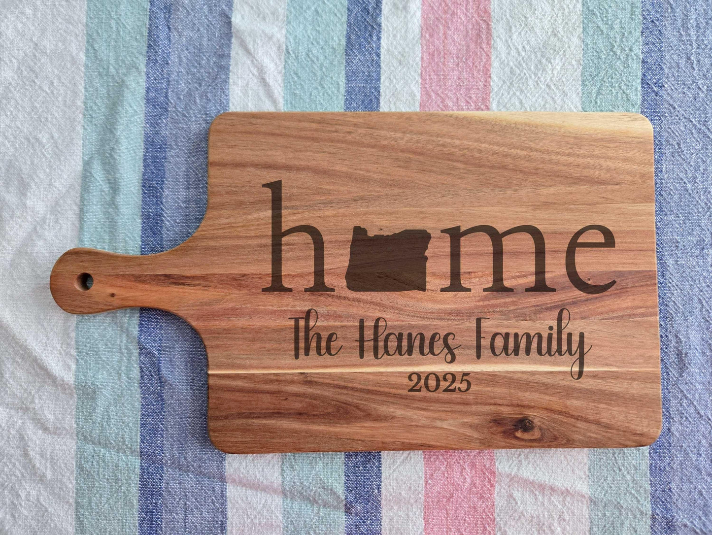Personalized Oregon Home Wood Charcuterie or Cutting Board