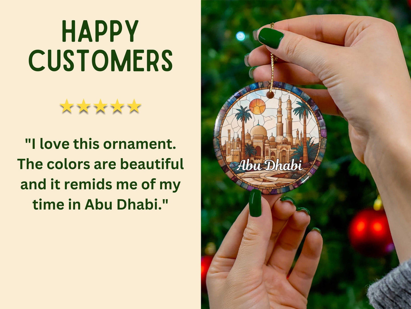 Abu Dhabi Stained Glass Style Ornament