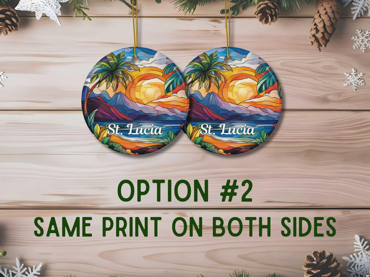 St. Lucia Stained Glass Style Ornament