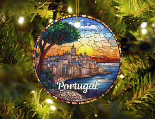 Portugal Stained Glass Style Ornament