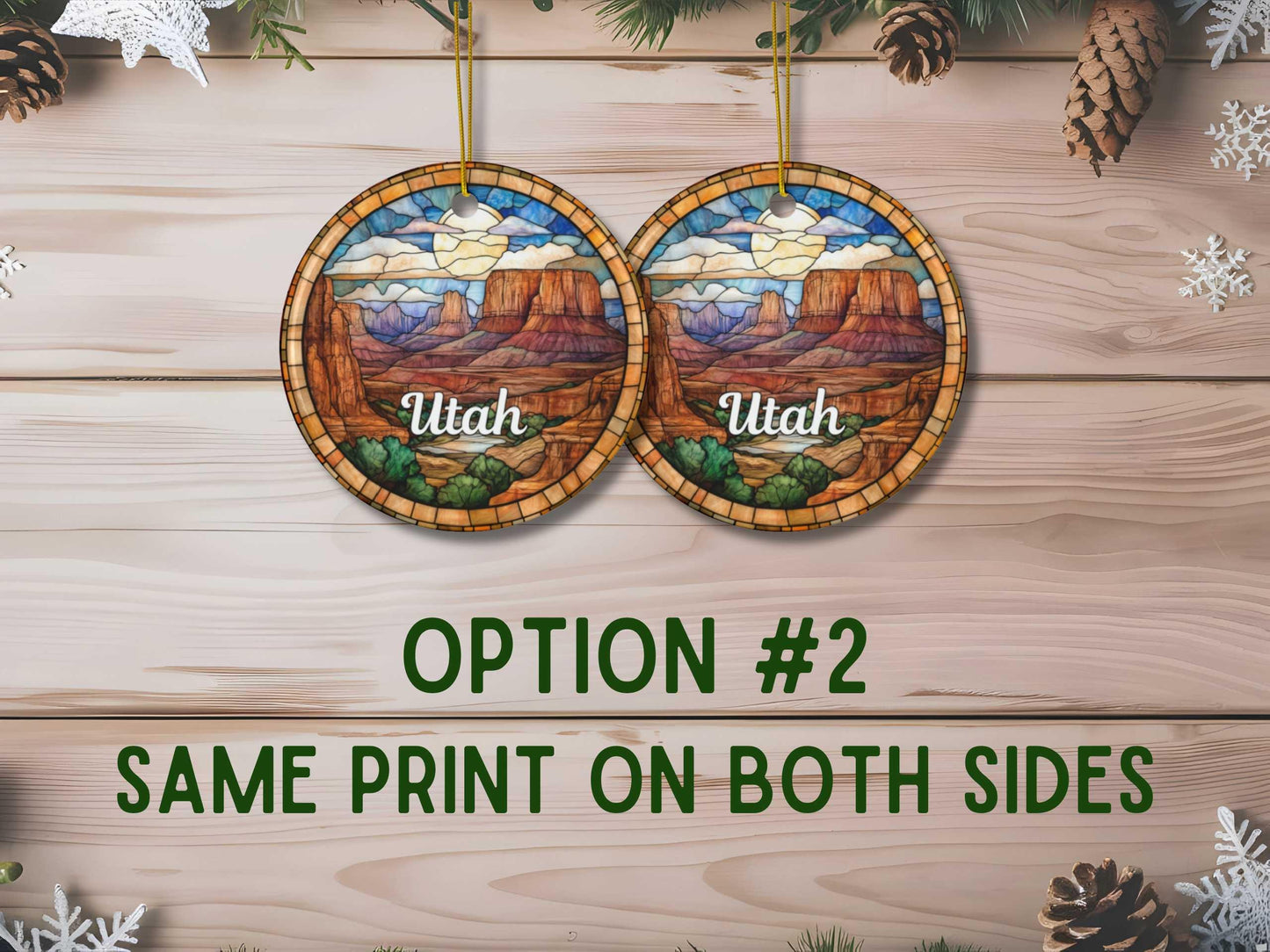 Utah Faux Stained Glass Ornament