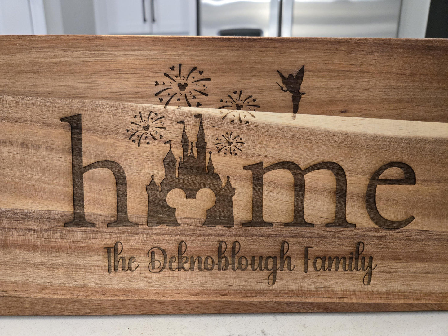 Personalized Disney Castle Acacia Wood Charcuterie or Cutting Board
