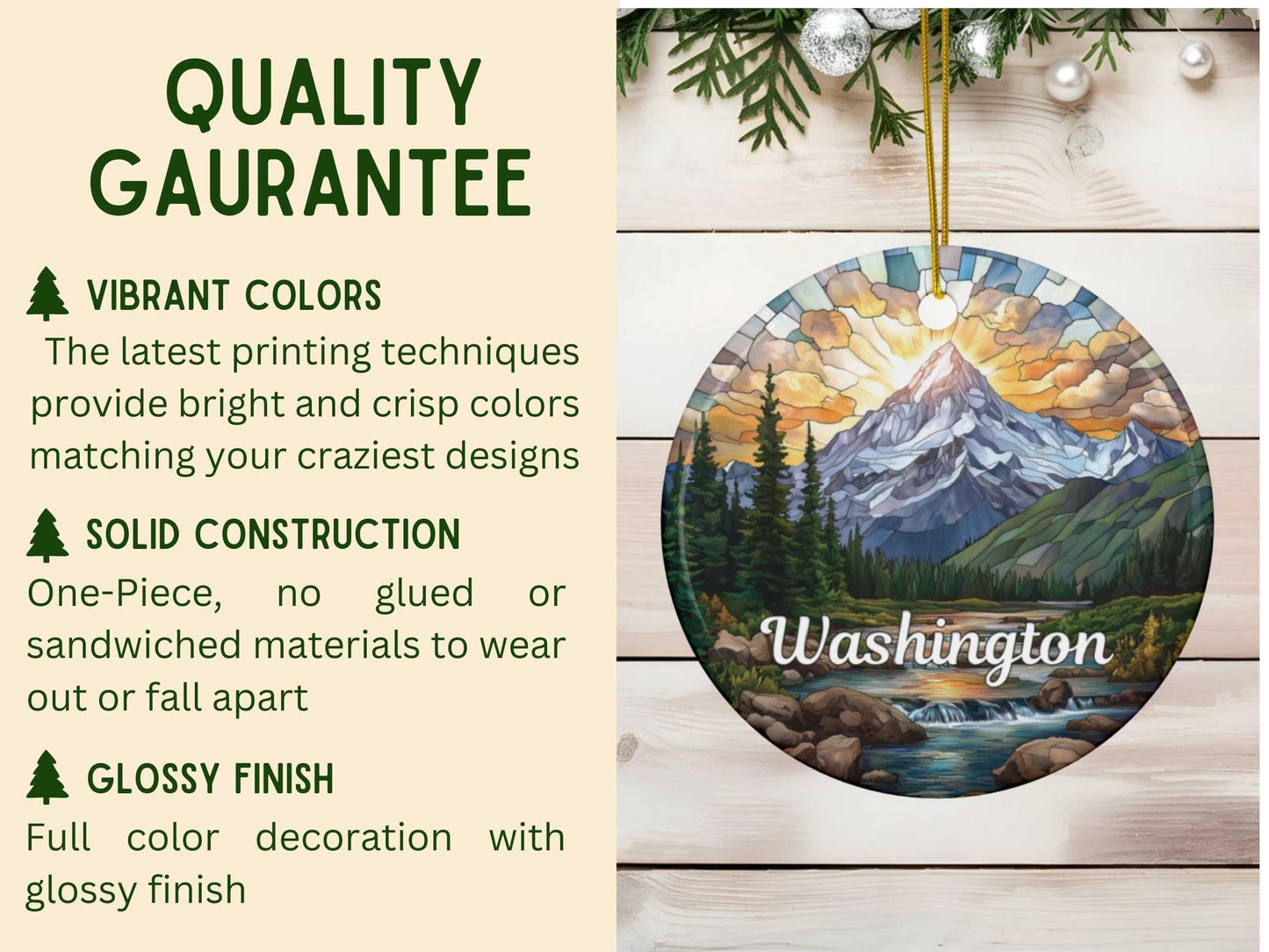 Washington Faux Stained Glass Ornament