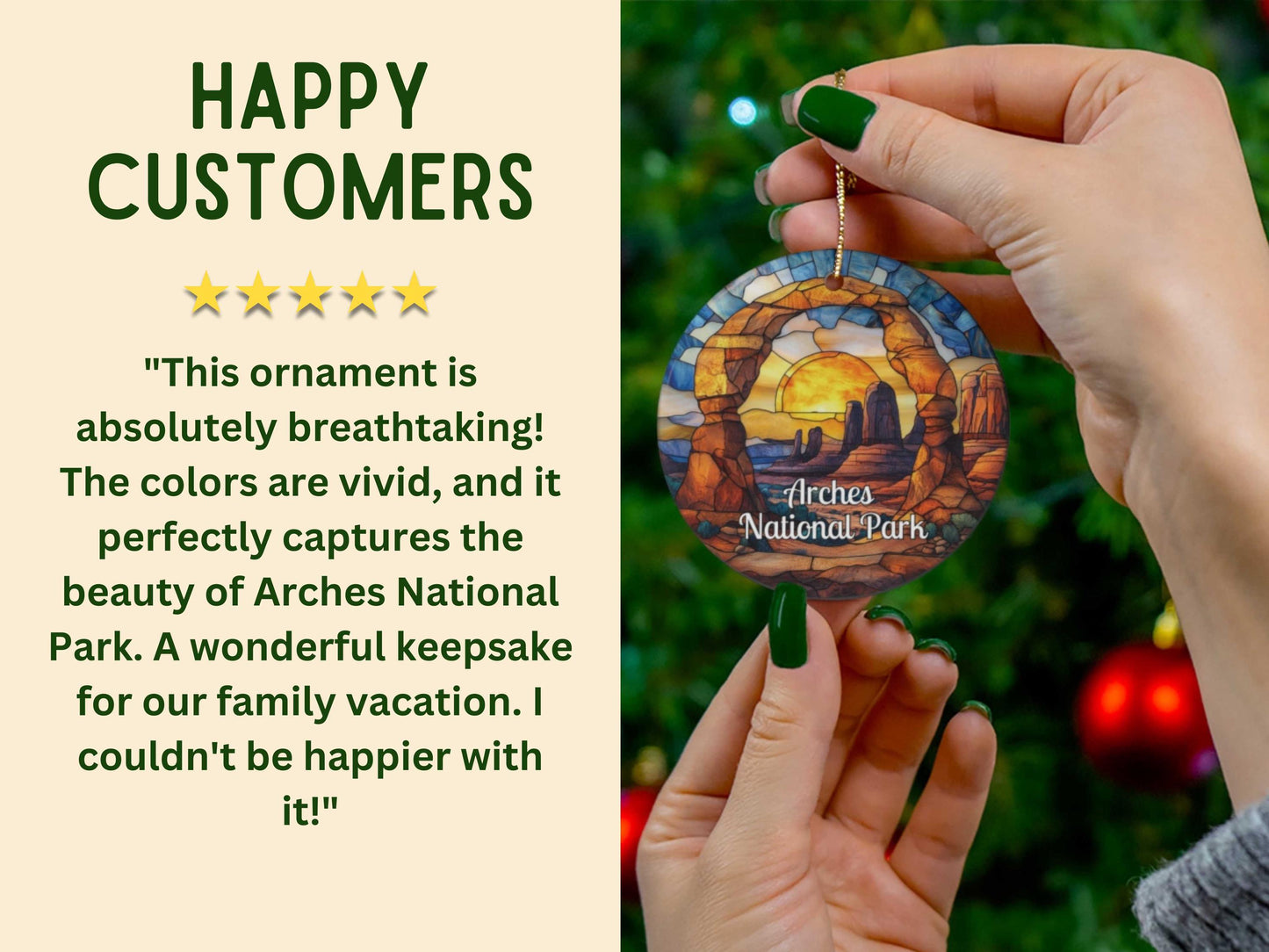 Arches National Park Stained Glass Style Ornament