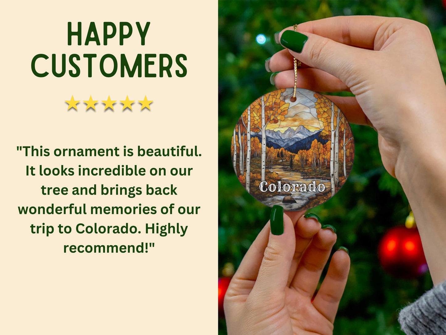 Colorado Faux Stained Glass Ornament