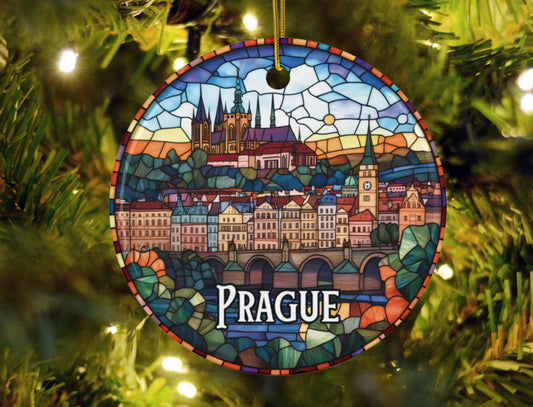 Prague Stained Glass Style Ornament