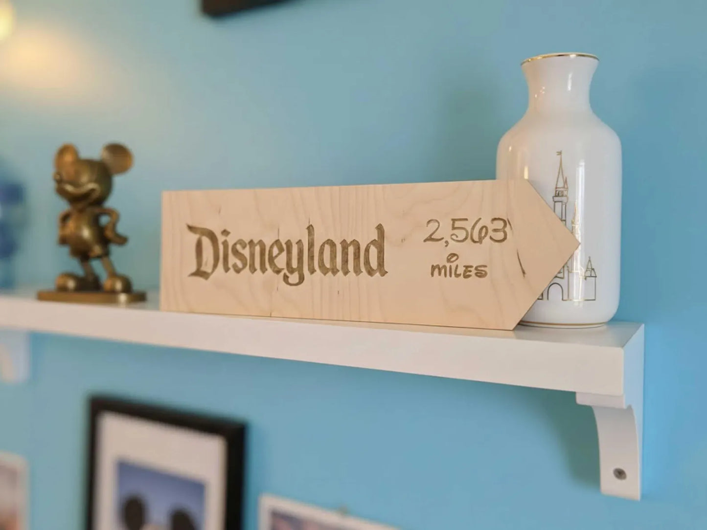 Miles to Disneyland Directional Sign - Personalized With Distance To Your Home