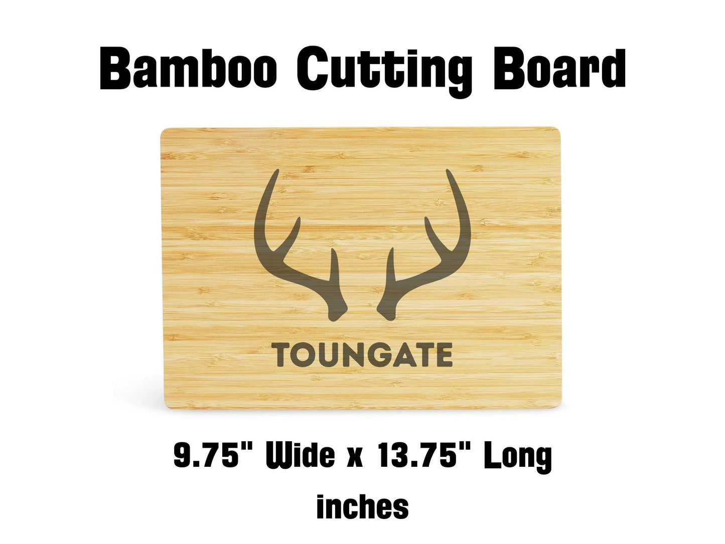 Engraved Deer Antler Bamboo Cutting Board