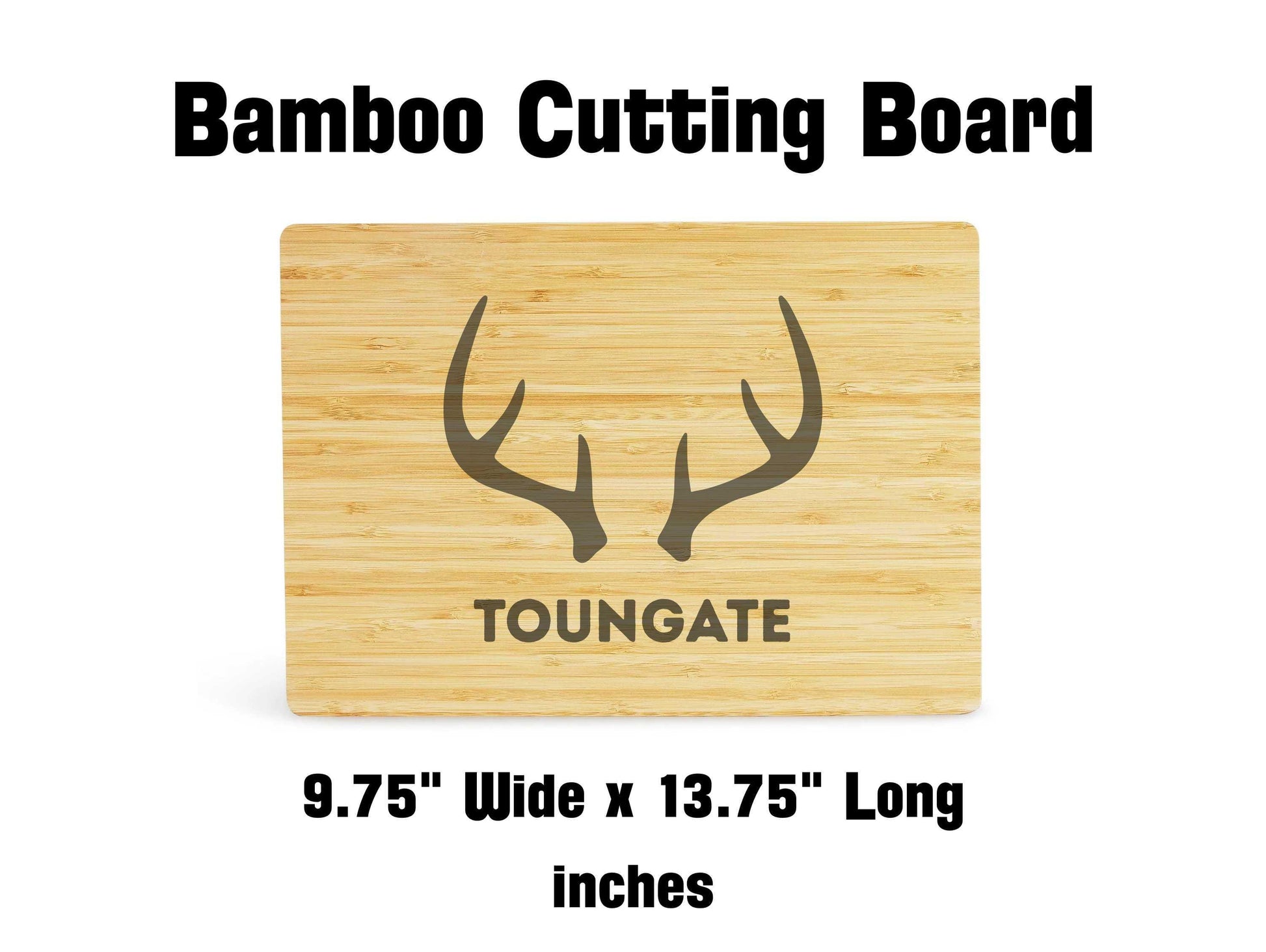 Engraved Deer Antler Bamboo Cutting Board
