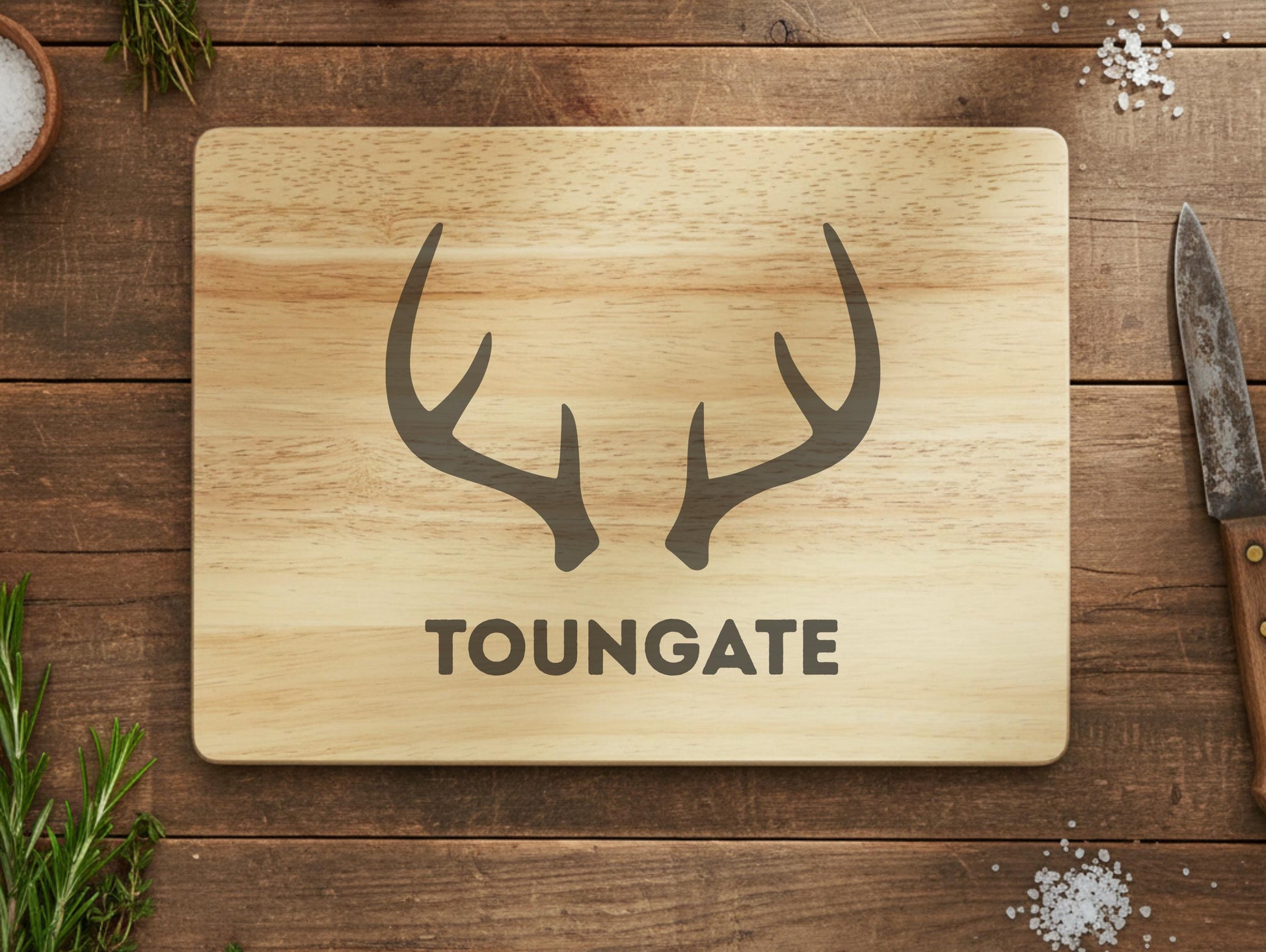 Engraved Deer Antler Cutting Board