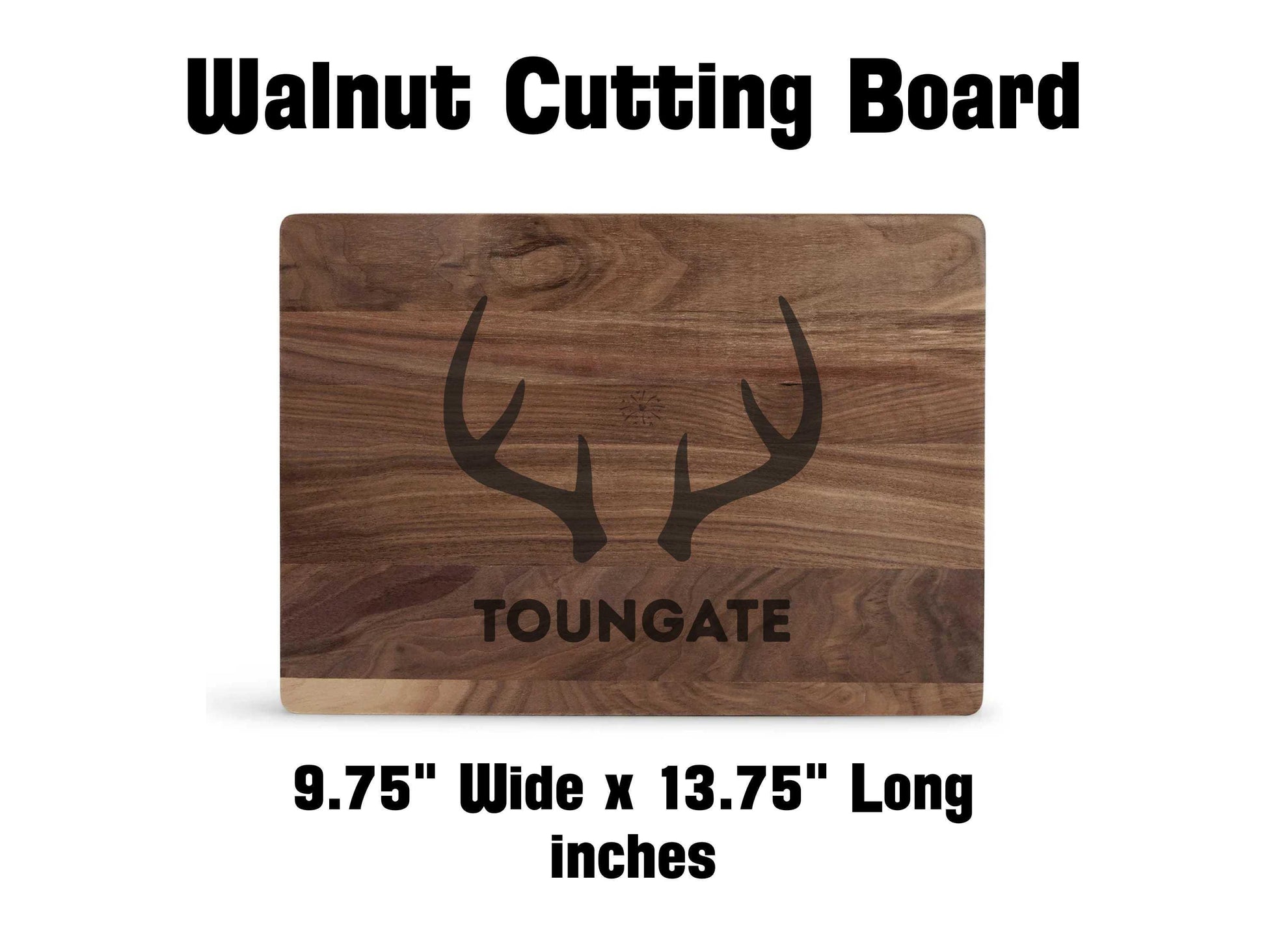 Engraved Deer Antler Walnut Cutting Board
