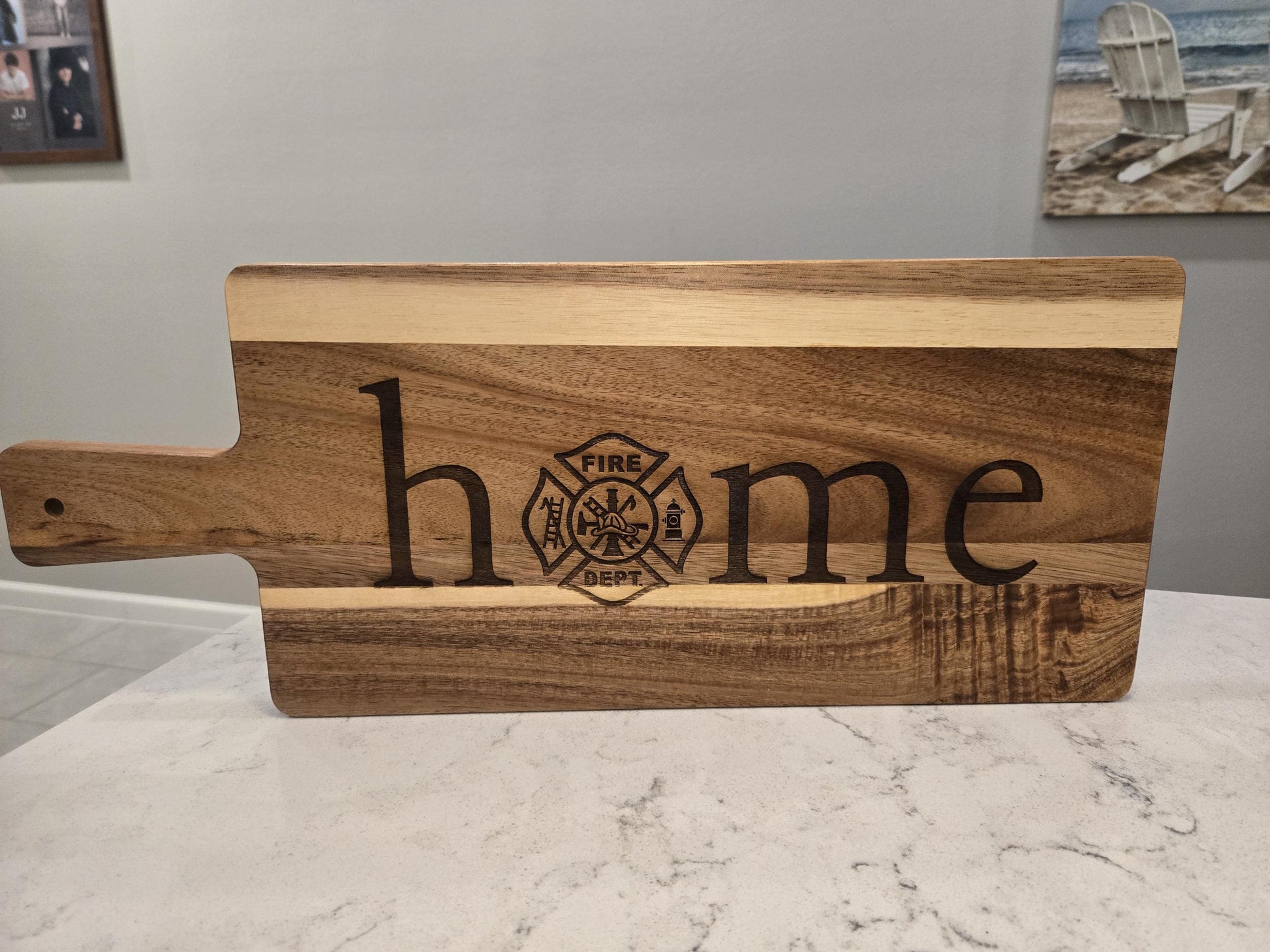 Custom Fire Dept. Home Cutting Board